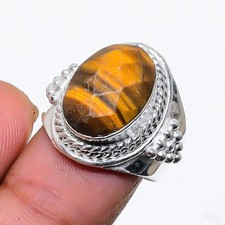 Tiger's Eye Gemstone Handmade 925 Sterling Silver All Size Ring For Gift