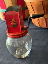 Sweet 1940s Androck Nutmeat Chopper Nut Grinder with Hazel Atlas Glass Jar #5935