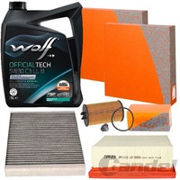 Filterset INSPEKTIONSPAKET+5L Wolf 5W30 C3 Passend FüR Opel Mokka/X 1.4 1.6