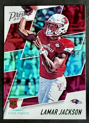 2018 Panini Prestige Lamar Jackson Rookie Green Xtra Points RC #279 Ravens