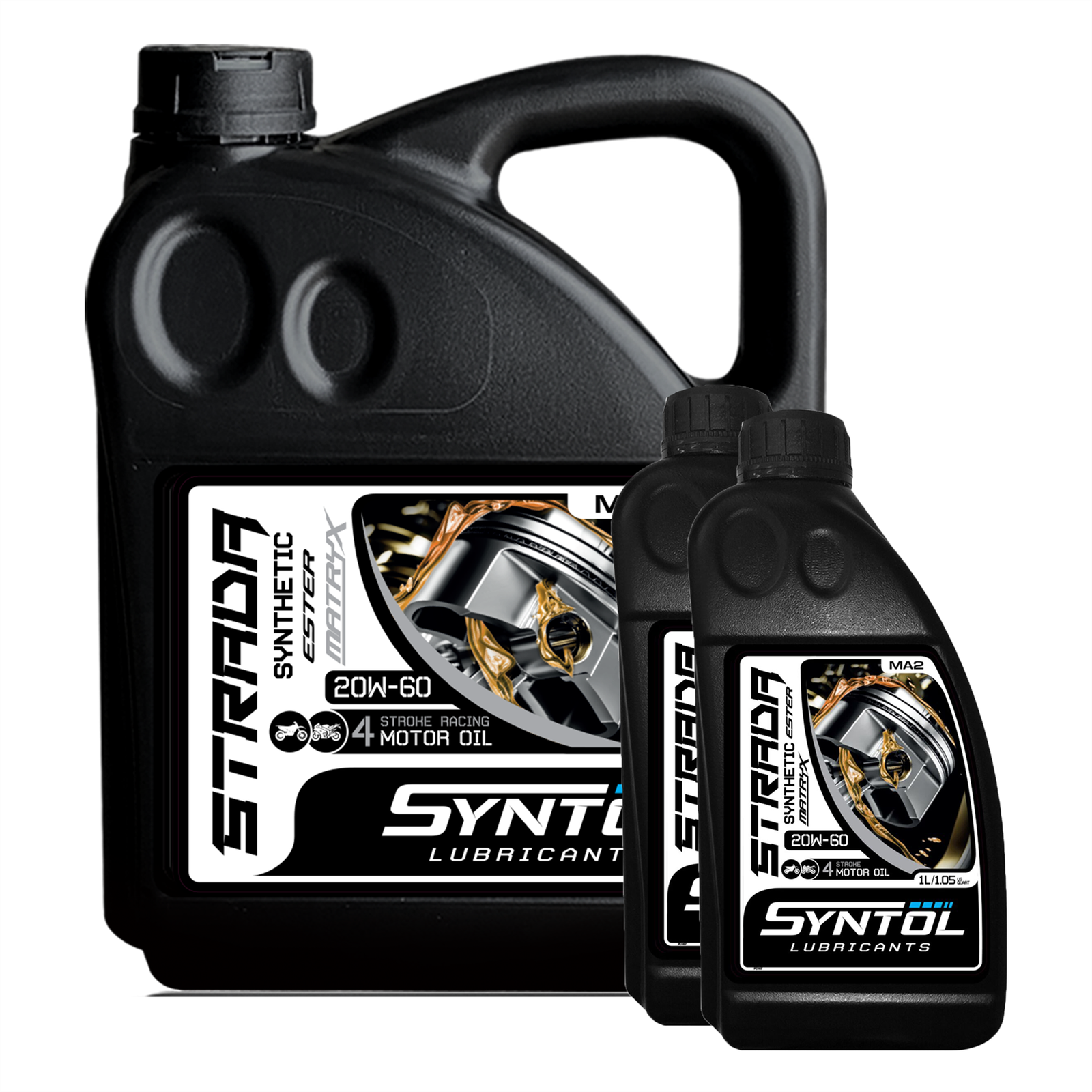 Syntol Strada 4T 20W-60 Semi Synthetic Motorcycle Engine Oil Jaso Ma/Ma2 6L - Image 2