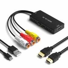 RCA to HDMI Converter, AV to HDMI Adapter Support 1080P, PAL/NTSC Compatible ...