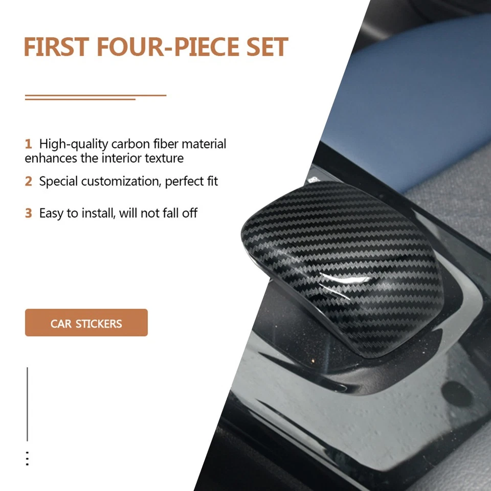 ABS Carbon Fiber Pattern Gear Shift Knob Cover For Mercedes Benz A-Class 2018-22 Foto 3 de 4