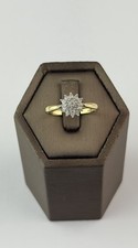 Diamond 9ct Gold Ring , Vintage And Hallmarked , Yellow Gold 