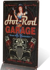 hot Rod Garage Tin Metal Signs Home Décor Painting Vintage Crosses Home Tin 8x12