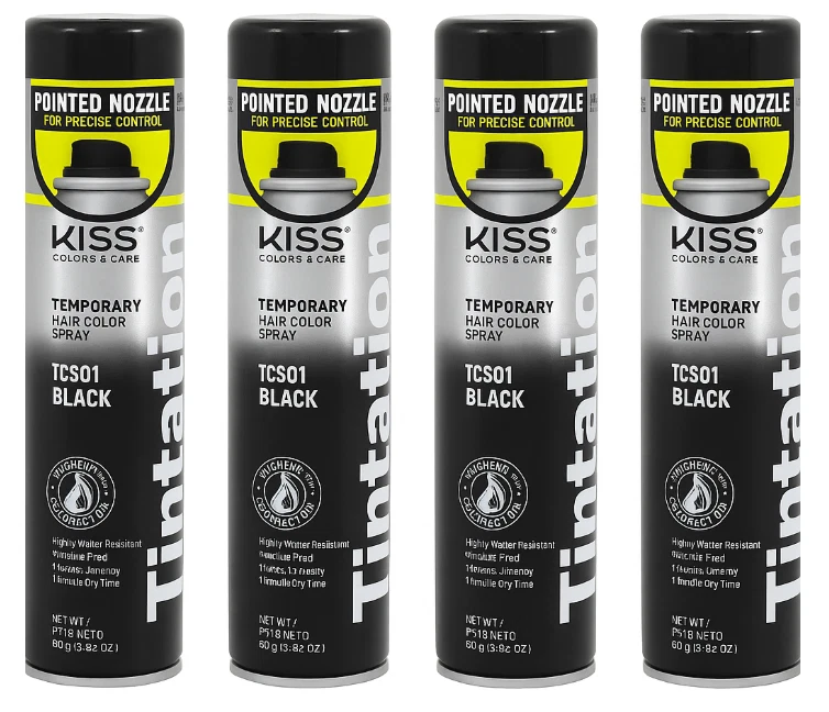 Kiss Tintation Temporary Color Spray Black 2.82 Ounce - Image 2 of 4