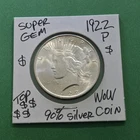 1922 P Peace Silver Dollar CHOICE GEM Brilliant Ultra Rare BU Grade Silver Coin