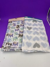 Lot Of Two New Fleece Baby Blanket 30 x 30 New