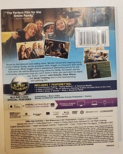 Wonder (Blu-ray, 2017) - Picture 3 of 3