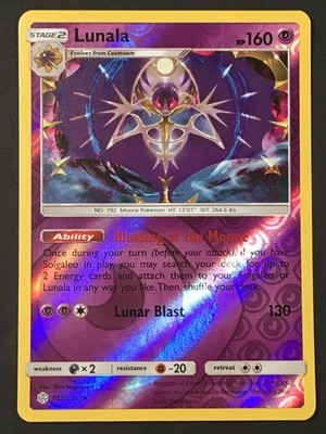 LUNA シール Pokemon TCG Lunala 102/236 SM Cosmic Eclipse Reverse Holo Rare NM