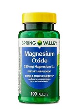 Spring Valley Magnesium Oxide 250 mg Bone  Muscle Health 100 Tablets
