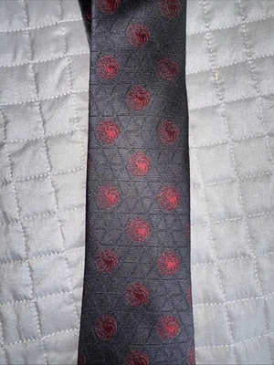 Game Of Thrones Targaryen Charcoal And Red Tie - Image 1 of 4
