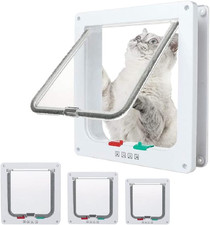 Cat Door Flap Weatherproof ABS 7.5x7.8in 4-Way Locking Medium Pet Door