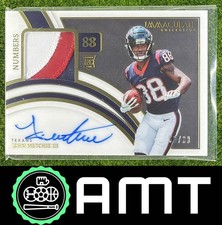 John Metchie III RC 2022 Panini Immaculate Numbers Rookie Patch Auto Texans /88