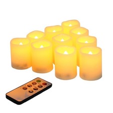 Flameless Votive Candles With Remote Control And Timer Bulk Set Of 10 Tealight C