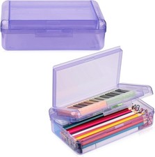 Pencil Box Double Layer Large Capacity Pencil Case Translucent Plastic Hard
