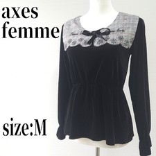 Axes Femme Sailor Collar Check Ribbon Velor Tunic Japan