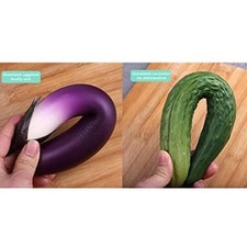 Realistic Artificial Cucumber and Aubergine Decor Hotel and Restaurant Props