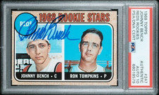 Johnny Bench Signed 1968 Topps Baseball Rookie Card #247. PSA Auto 10. rookie card picture