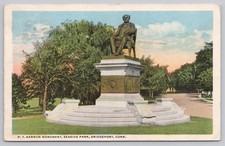 P T Barnum Monument Seaside Park Bridgeport Connecticut Postcard