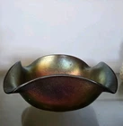 Vintage Imperial Jewels Iron Cross Carnival Art Stretch Glass Bowl Amethyst