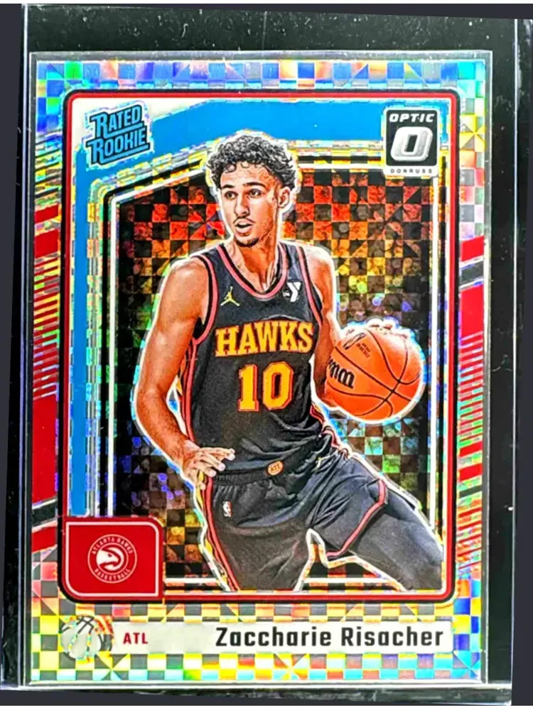 ZACCHARIE RISACHER 2024-25 PANINI DONRUSS OPTIC #268 RATED ROOKIE CHECKERBOARD