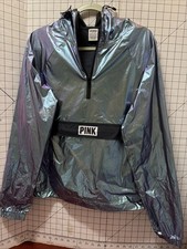 VICTORIA'S SECRET PINK BLING ANORAK METALLIC CHAMELEON WINDBREAKER JACKET XS/S