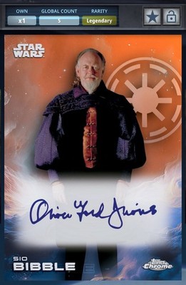 Star Wars Digital Card Trader Chrome 2025 Legendary Rebel Orange 25cc Sio Bibble