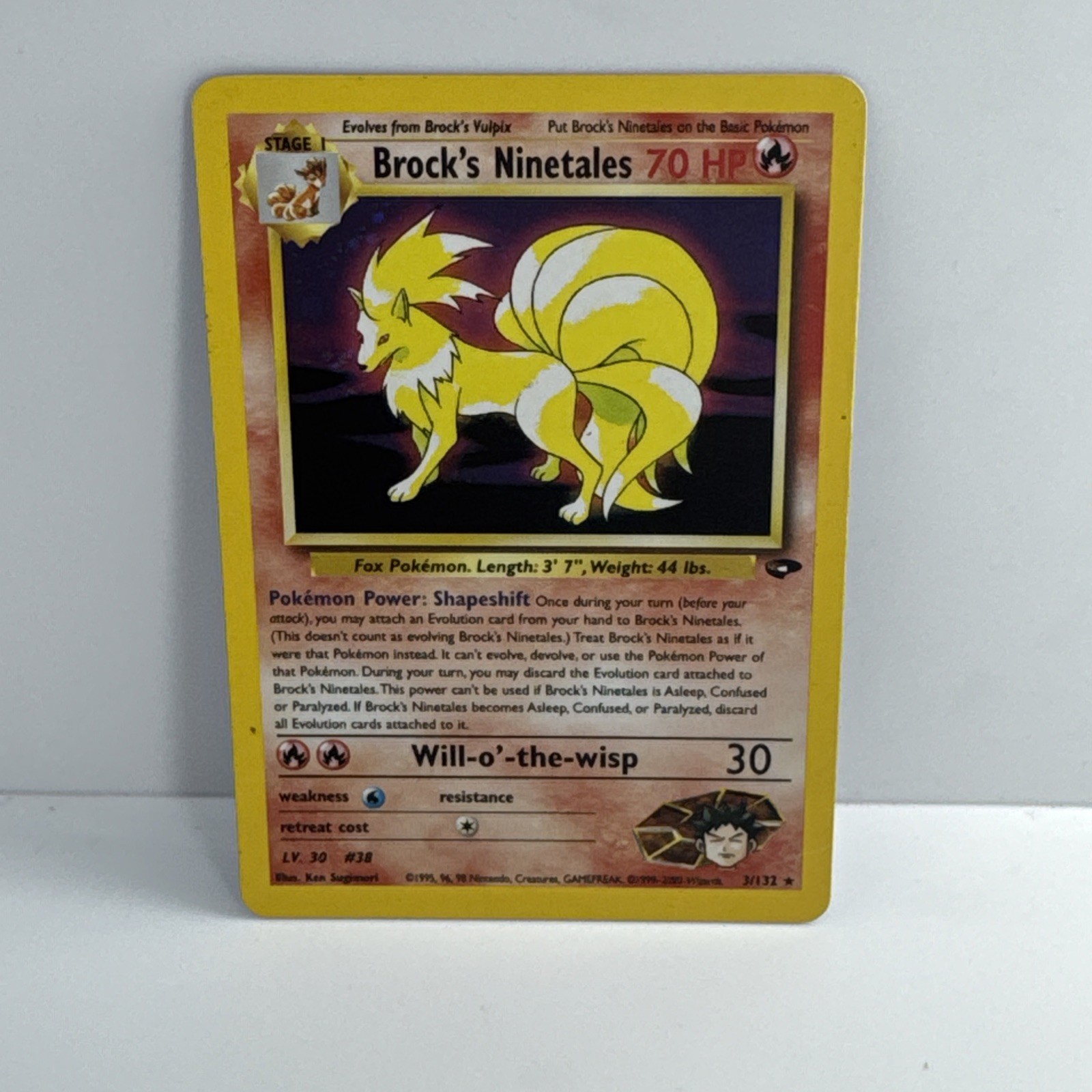Wizards Pokemon TCG Gym Challenge Brock's Ninetales 3/132 Holo Rare