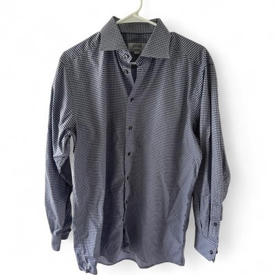 Eton Men's Blue Check Dress Shirt Long Sleeve