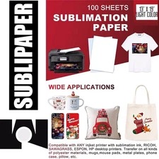 Dye Sublimation Transfer Paper SUBLIPAPER 100 Sheets 13”x19” FREE DELIVERY