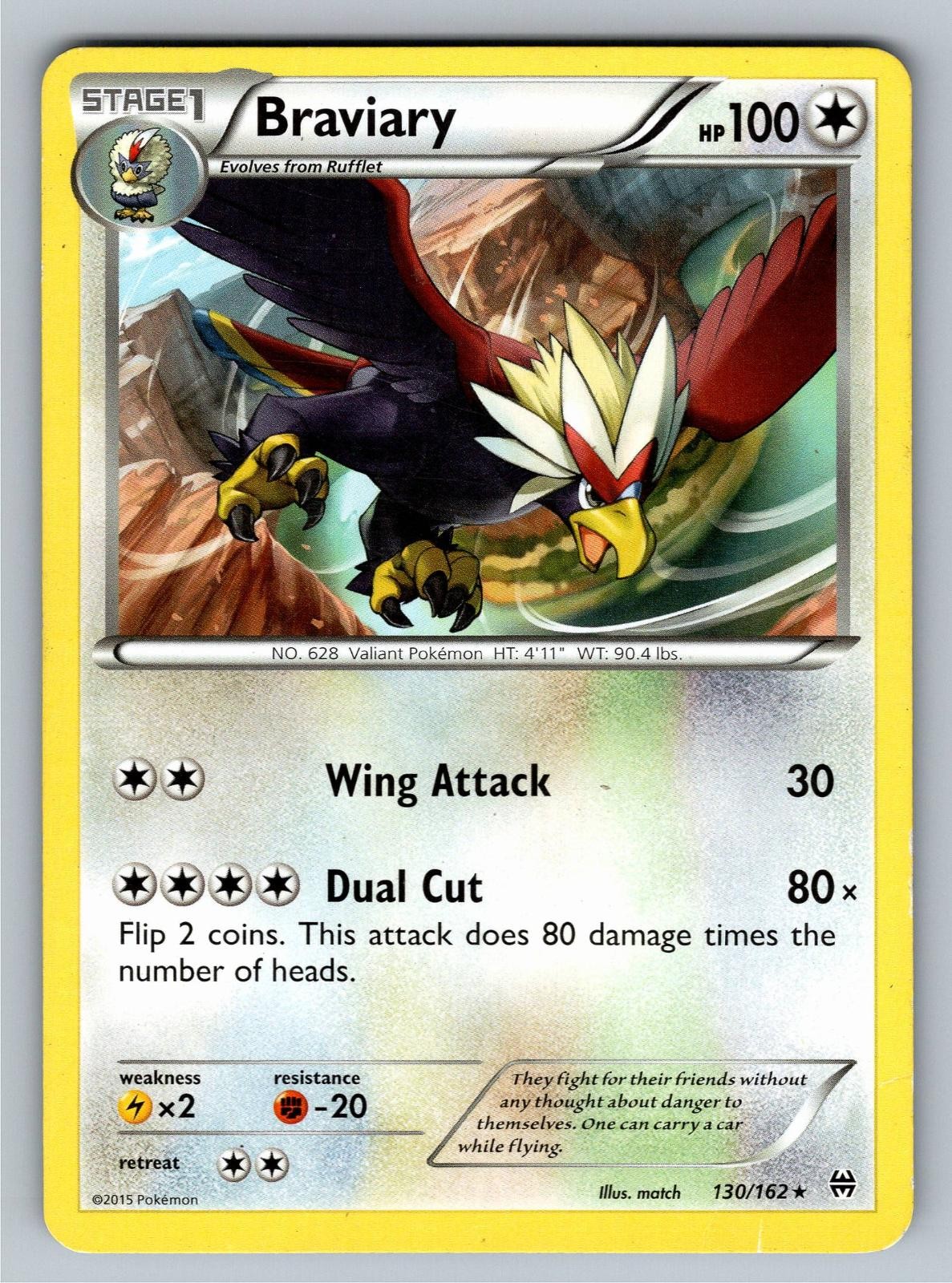 Braviary 130/162 Rare BREAKthrough Pokemon Heavily Played