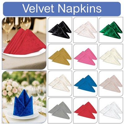 1-100 Servietten Velvet Napkins Luxus Geschirr Dekor 50cm für Dinner Hochzeiten