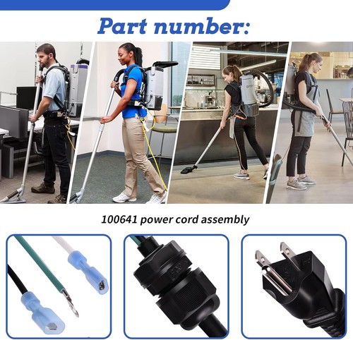 100641 Power Cord Replace Parts For ProTeam Backpack Vacuum, Supercoach,and More - Picture 4 of 8