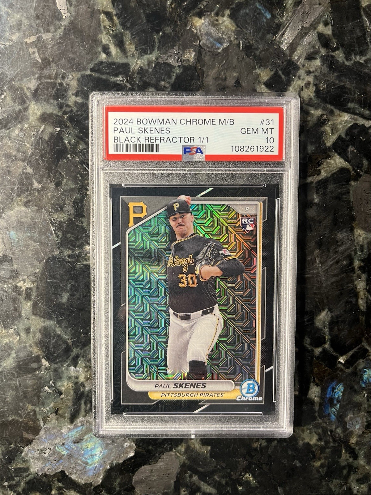 2024 Bowman Chrome Mega Box Paul Skenes Rookie #31 Black 1/1 One Of One PSA 10