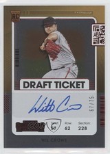 2021 Panini Contenders Rookie Draft Ticket Red 67/75 Wil Crowe #155 Auto b1g
