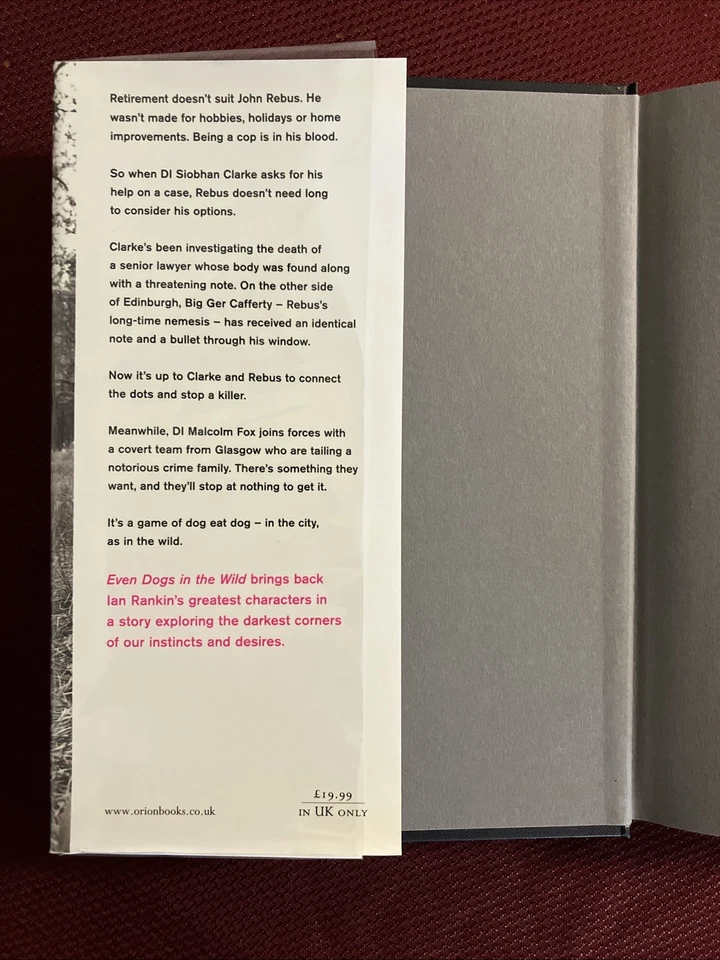 Even Dogs in the Wild by Ian Rankin SIGNED AUTOGRAPHED HC/DJ UK 1st/1st LIKE NEW - Image 3 of 4