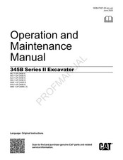 Caterpillar 345B Series II Excavator Operators Maintenance Manual SEBU7367