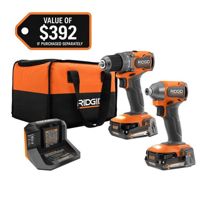 #ad RIDGID 18V SubCompact Brushless 2 Tool Combo Kit w Drill Driver amp; Impact Driver $124.95