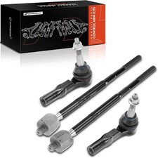 Set of 4, Front Inner  Outer Tie Rod End Kit, Compatible with Cadillac SRX