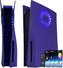 For PS5 Faceplates with Cooling Vents LED Lights, Cooling Cover Replacement Pla