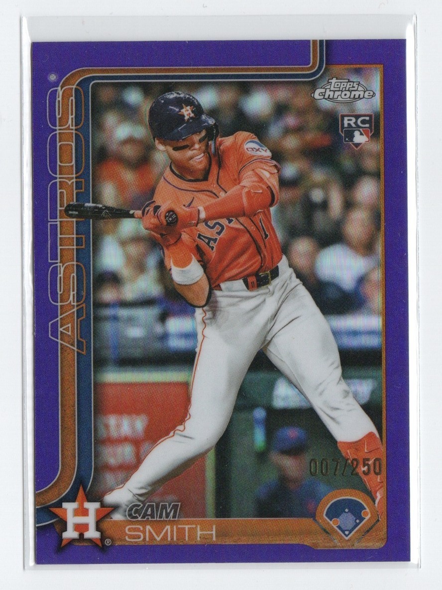 2025 Topps Chrome Update - Astros - Cam Smith RC USC145 Purple Refractor /250