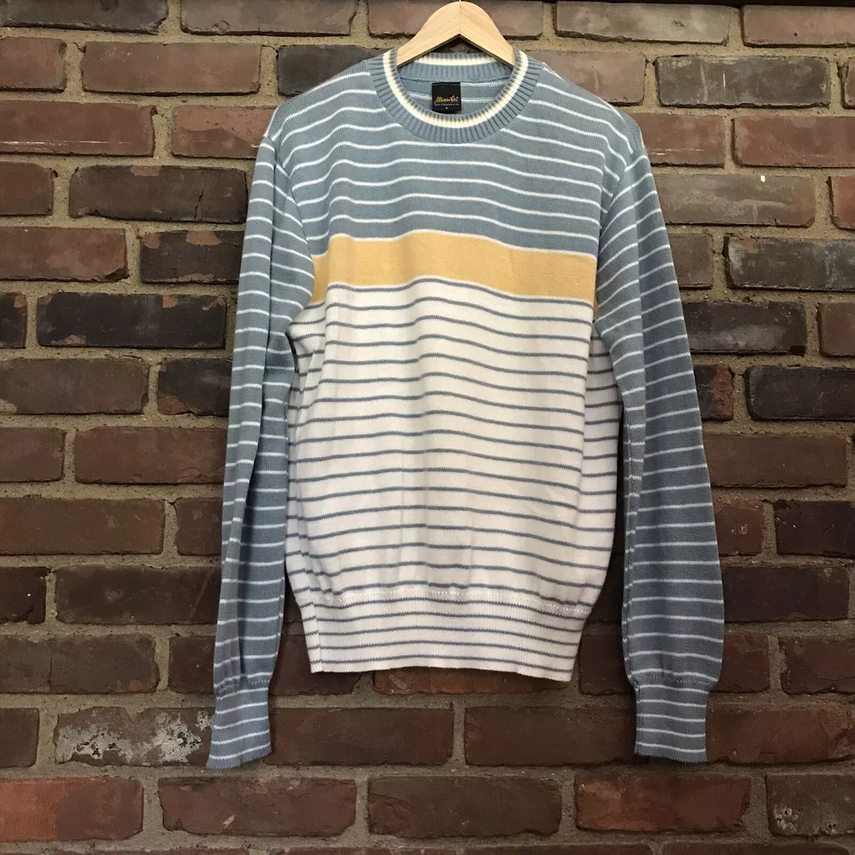 RARE Vintage Movin On by Levi Striped Knit Sweater Top L -26.5” Long -42 Chest