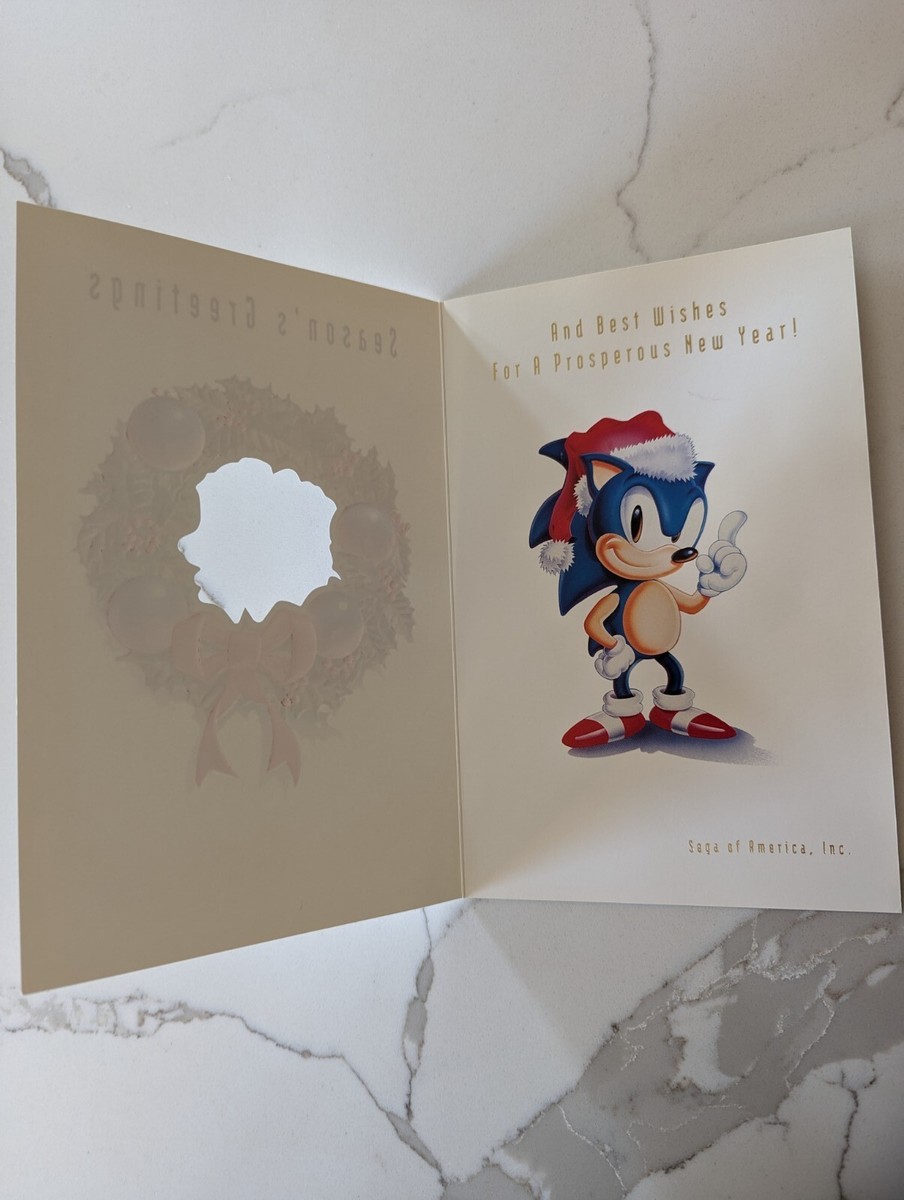 Sega Of America 90s Sonic Holiday Card 5.25