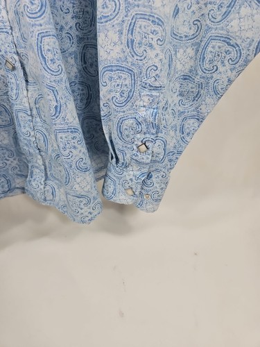 Panhandle Slim Pearl Snap Western Hemd. Herren Größe XL. Blau Weiß. Hufeisen - Bild 5 von 6
