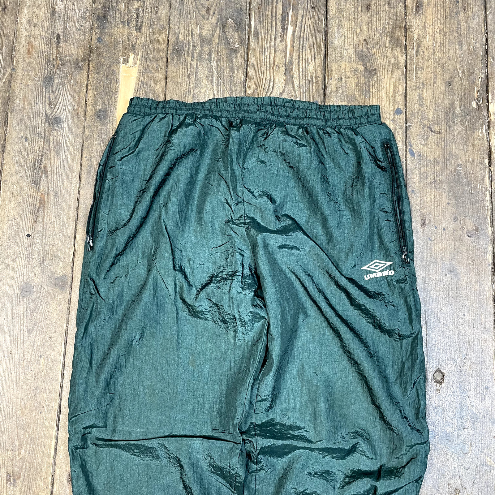Umbro Track Pants Mens Y2K Baggy Straight Leg Vintage Joggers, Green, XL image 3