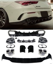 Für Mercedes W118 C118 CLA-KLASSE Diffusor + Auspuffblenden 2x2 CHROM AMG OPTIK