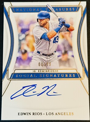 2020 Panini National Treasures Social Signatures /99 Edwin Rios Rookie ...