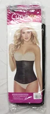 Curveez Women's Hourglass Sculpting Latex Waist Trainer DM3 Black Size 5XL NWT