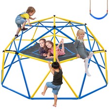 10ft Climbing Dome with Hammock Swing Jungle Gym for Kids Heavy Duty Monkey Bar